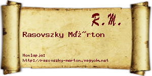 Rasovszky Márton névjegykártya