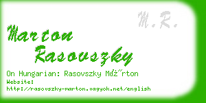 marton rasovszky business card